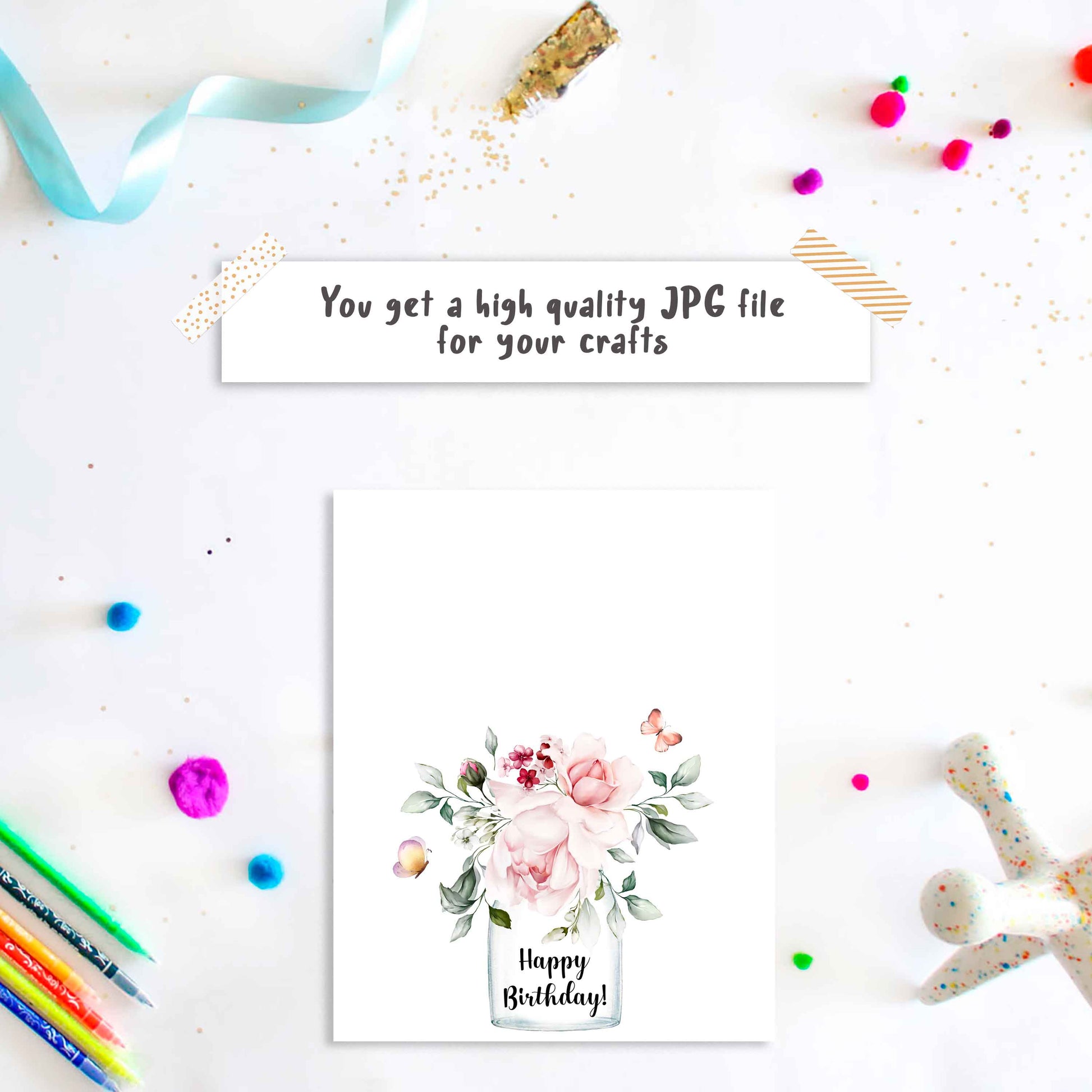 Birthday Flowers Handprint Art