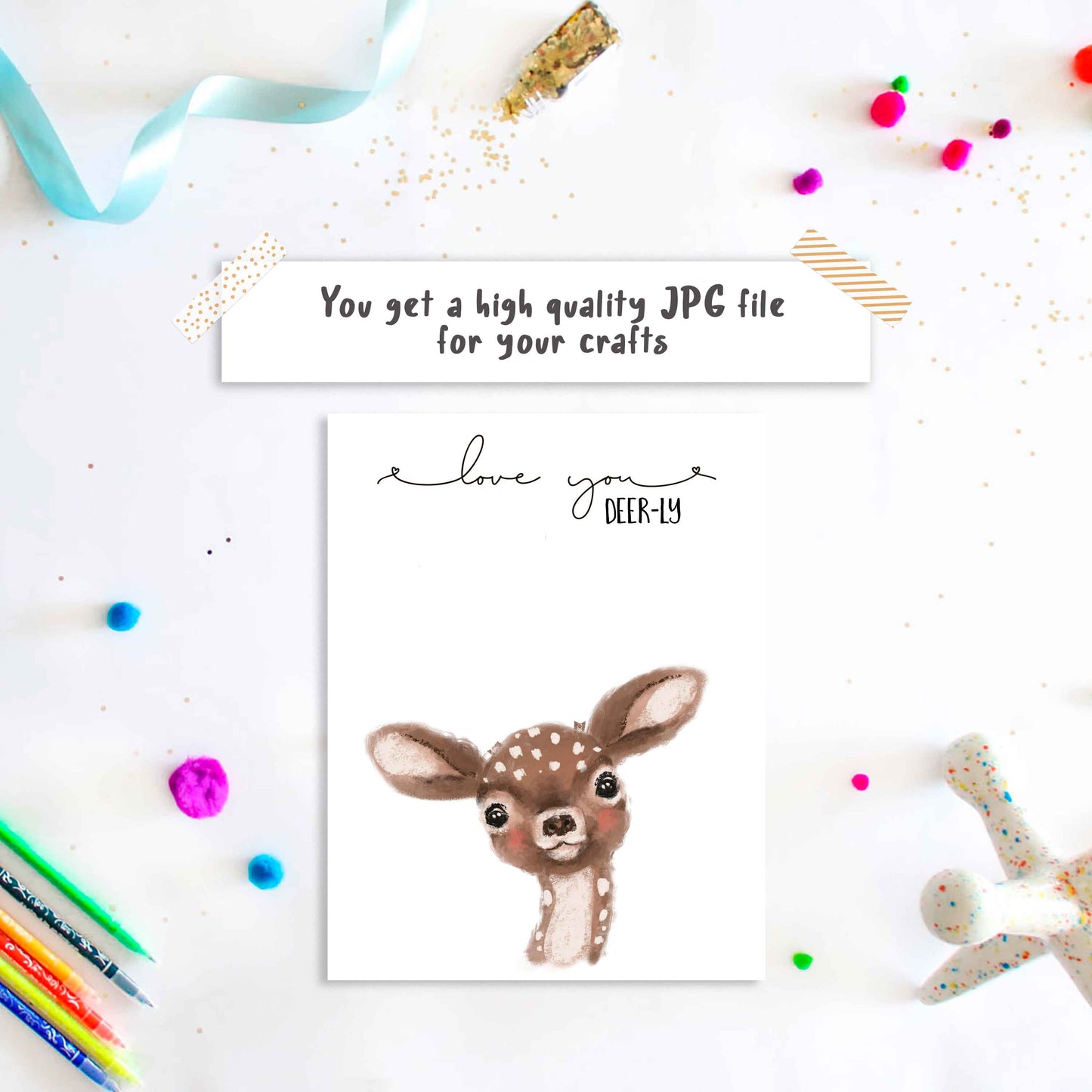 Love you Deer-ly - Father's day Handprint art craft template