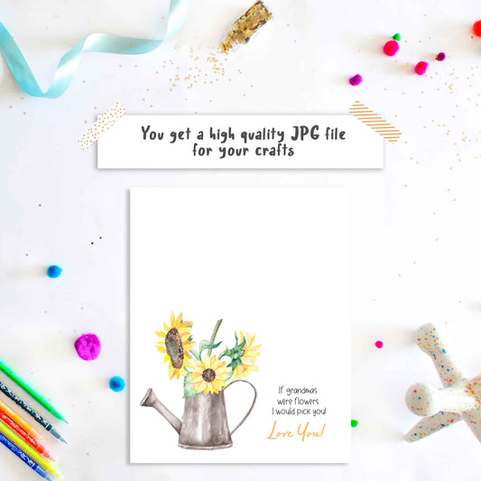If Grandmas Were Flowers Sunflower Handprint Printable Gift
