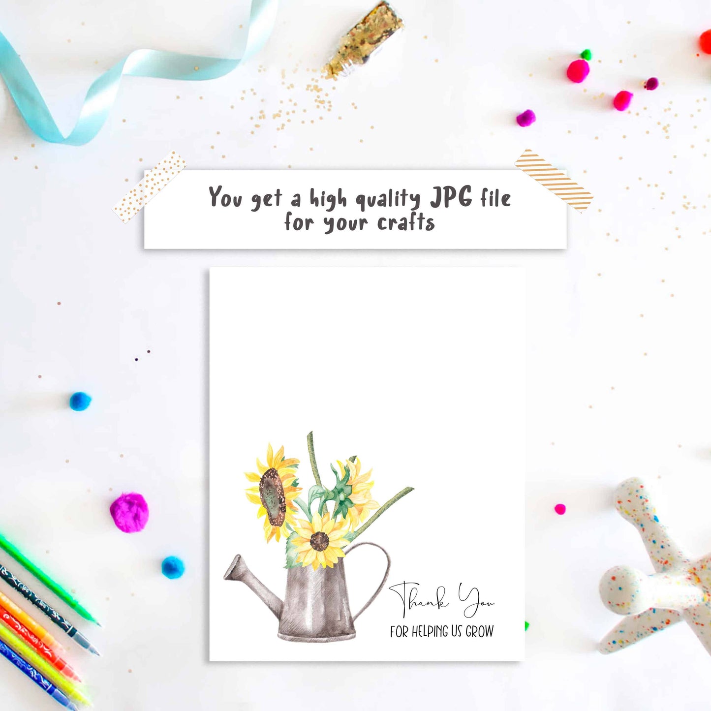 Thank You For Helping us Grow - Sunflowers Handprint