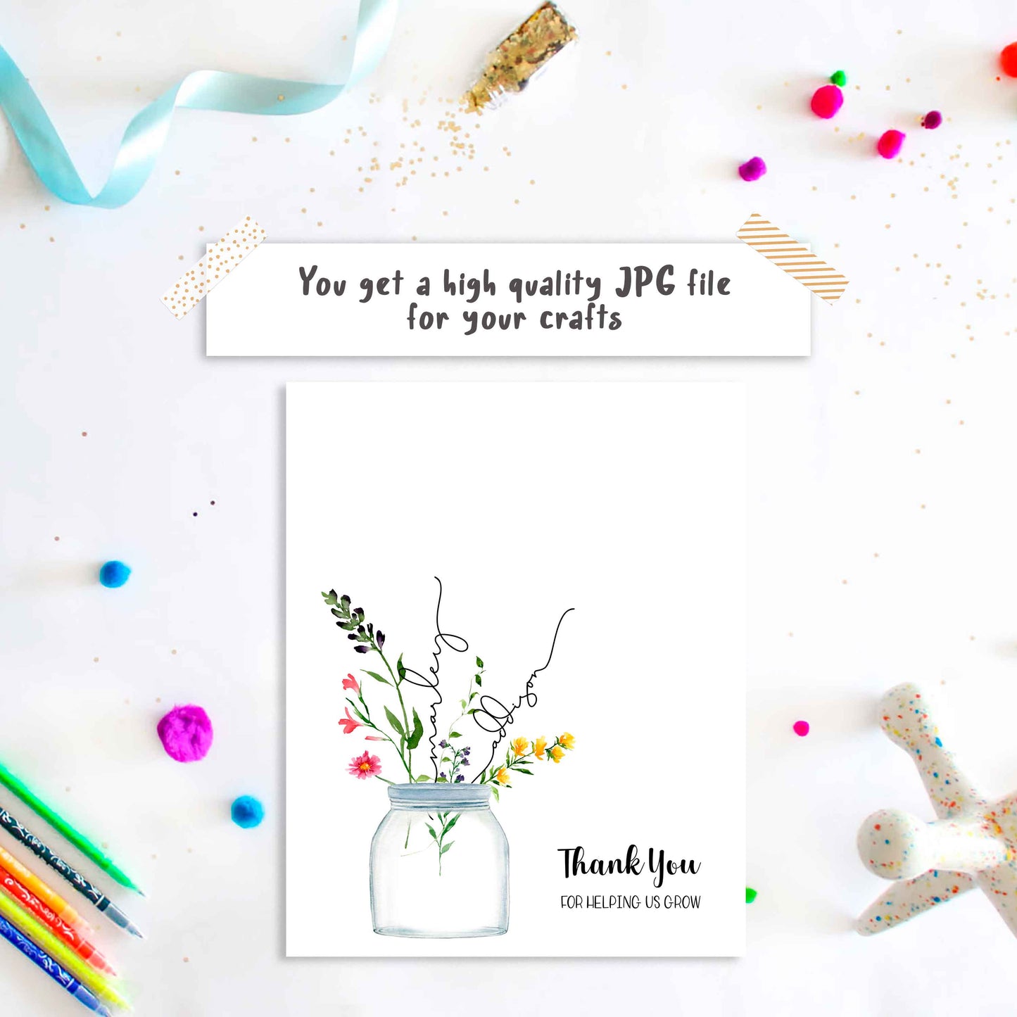 Thank you for helping as grow - Personalized Handprint