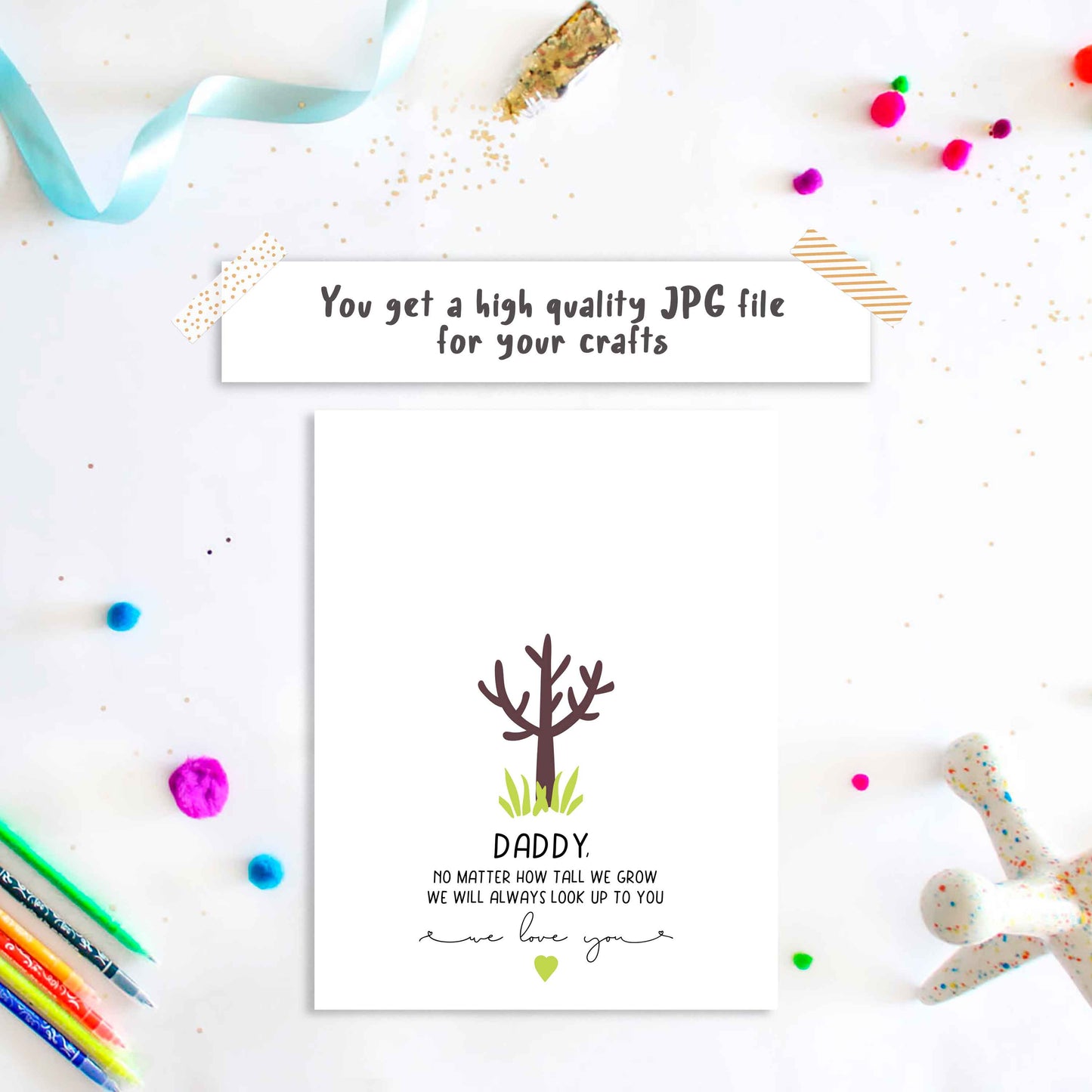 No matter how tall we grow - Father's day Tree Handprint art