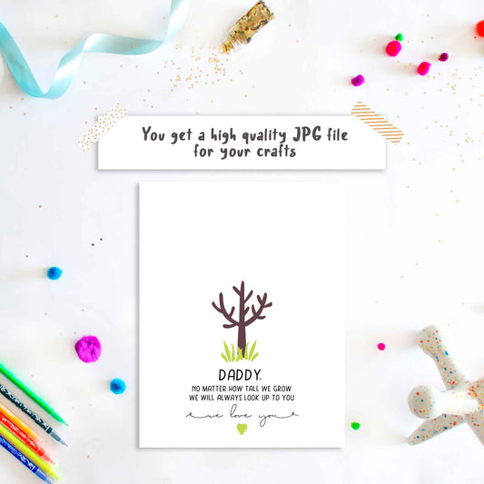 No matter how tall we grow - Father's day Tree Handprint art