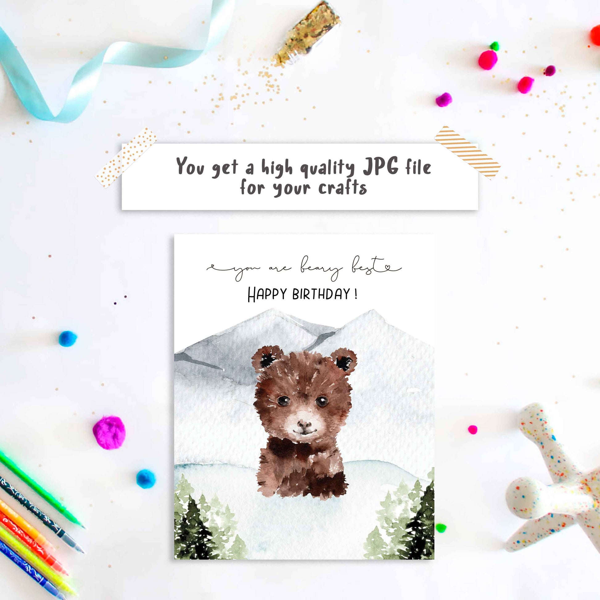 You are beary best. Bear feet Father's day footprint art craft printable