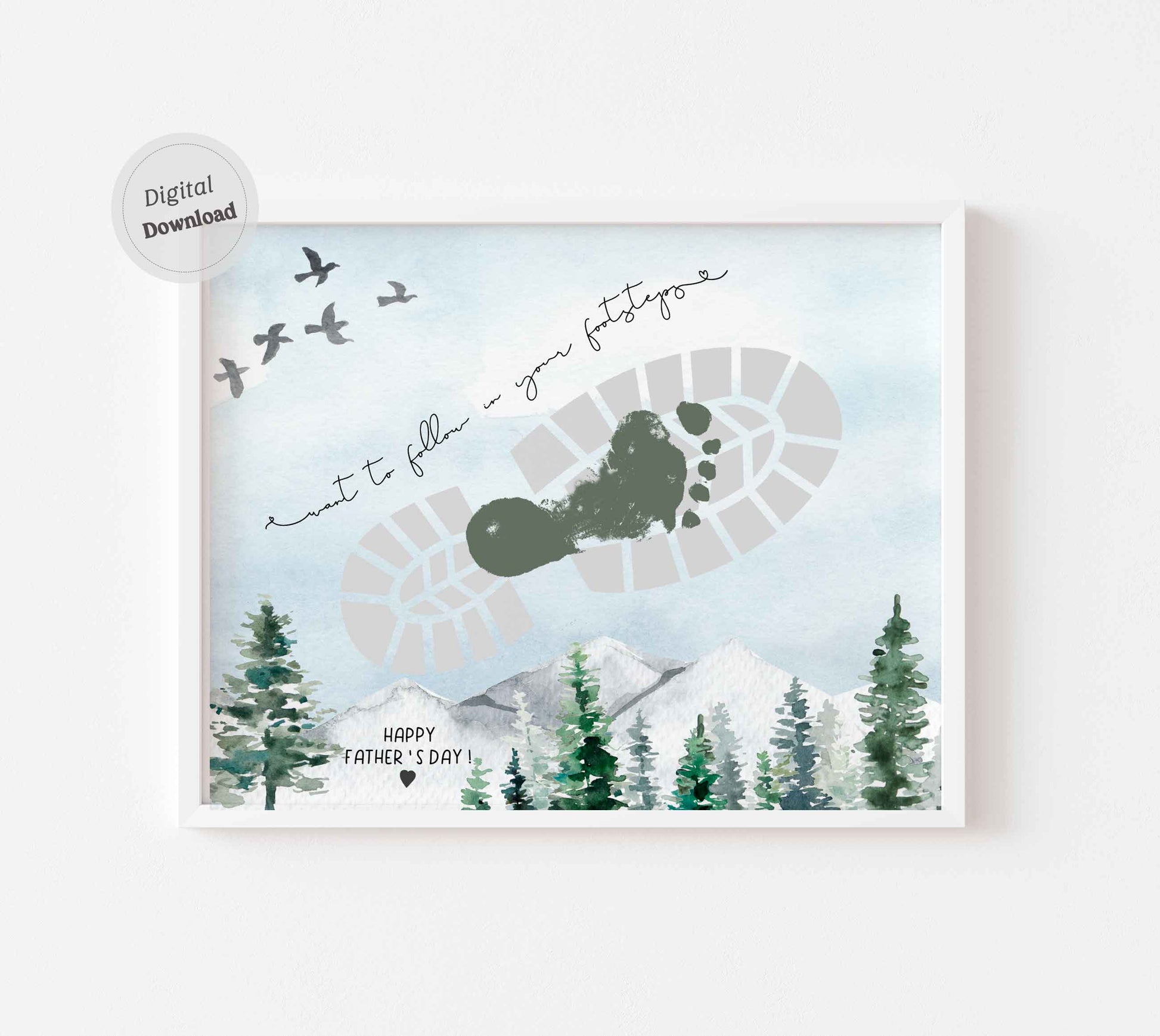 Boot Father's day footprint art craft - Following in your footsteps