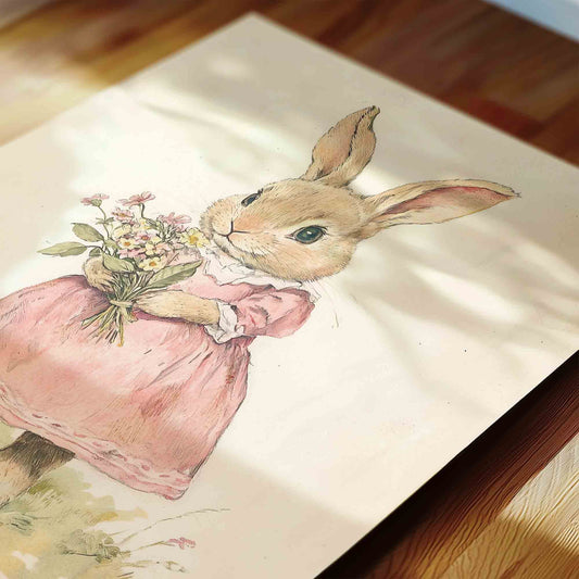 Whimsical Vintage Wall Art for Girls - Set of 6 - 001