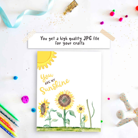 You Are My Sunshine Sunflower Handprint Printable Gift for Grandma