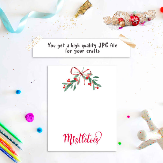 Christmas Mistletoes Footprint Art Printable