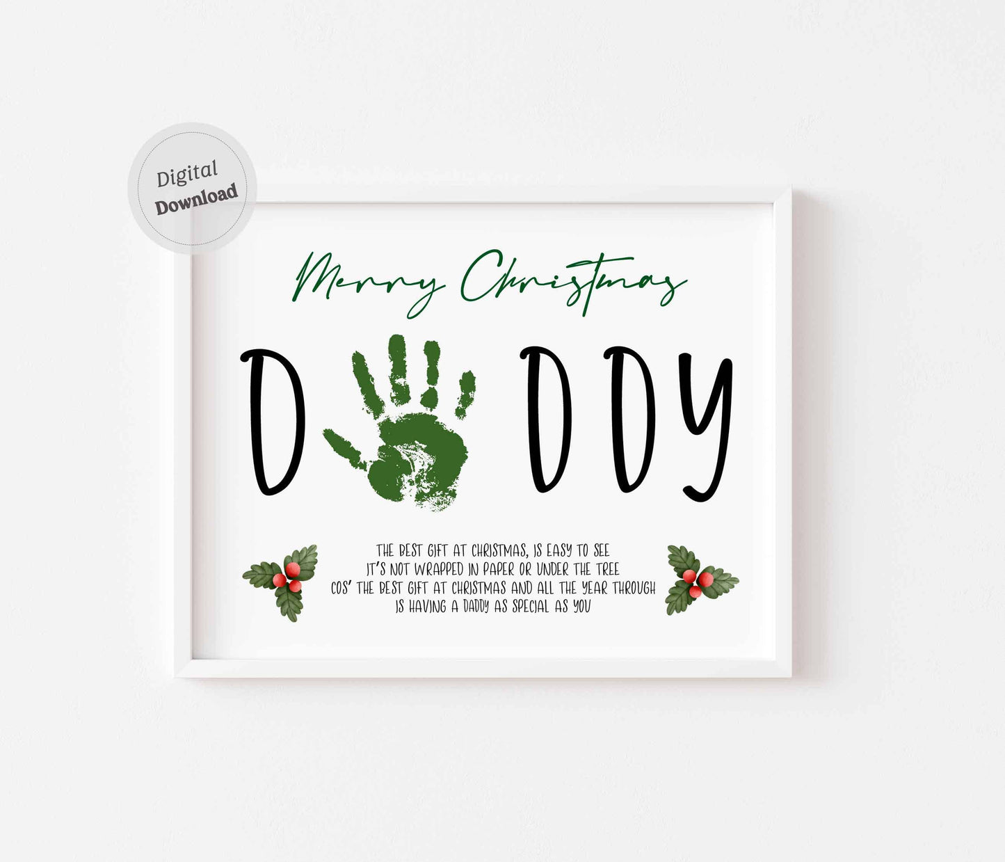 Christmas Handprint Poem for Daddy
