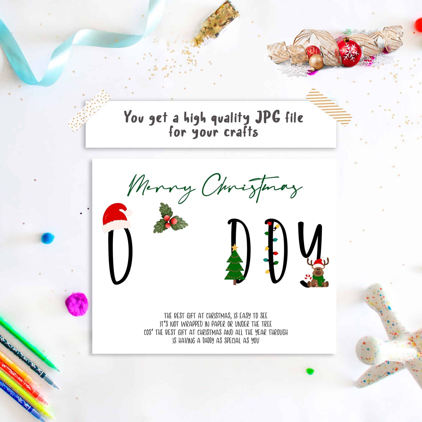 Daddy Christmas Handprint Art with Poem