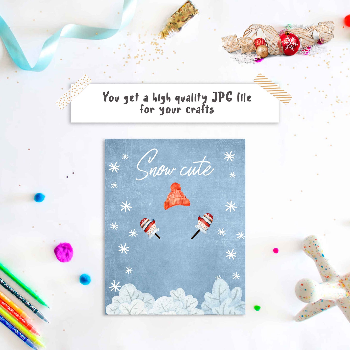 Christmas Snowman Footprint Art