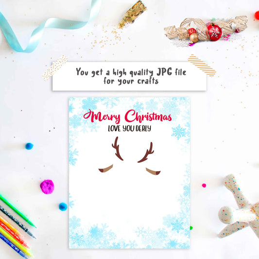 Christmas Reindeer Footprint Template