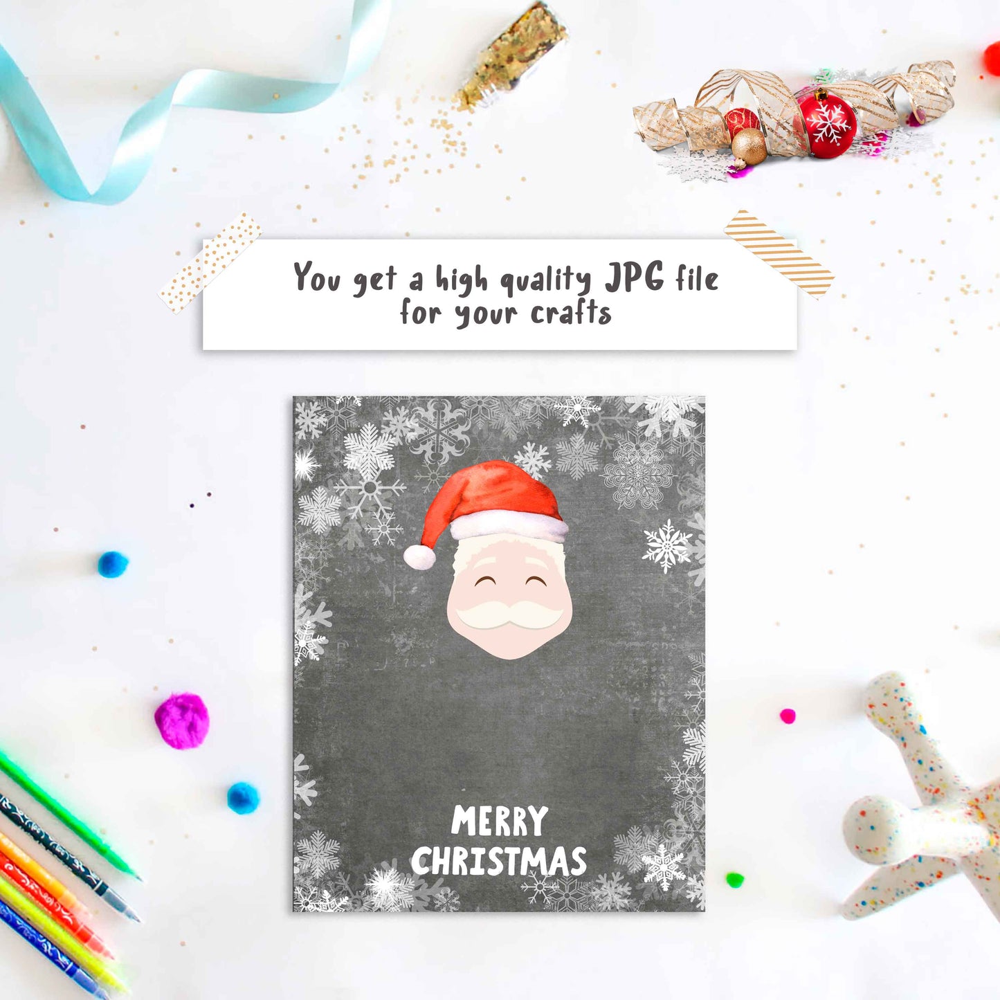 Christmas Santa Beard Handprint art