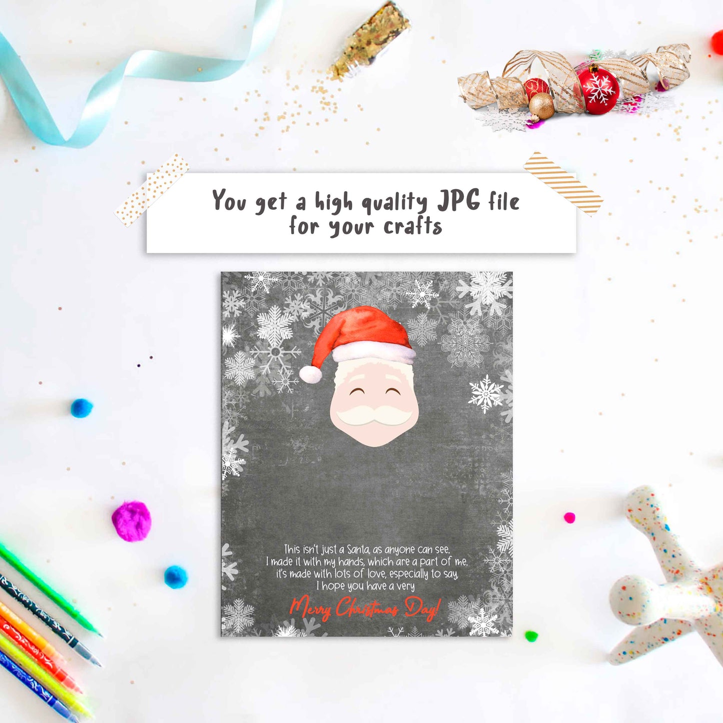 santa with handprint