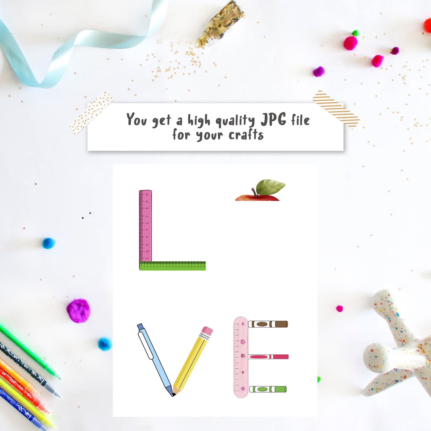 Love - Apple Handprint Art Template