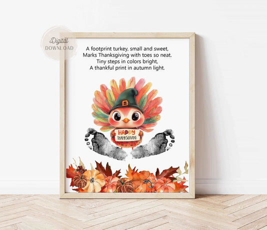 Turkey Poem Footprint Art - Art Project for Thanksgiving