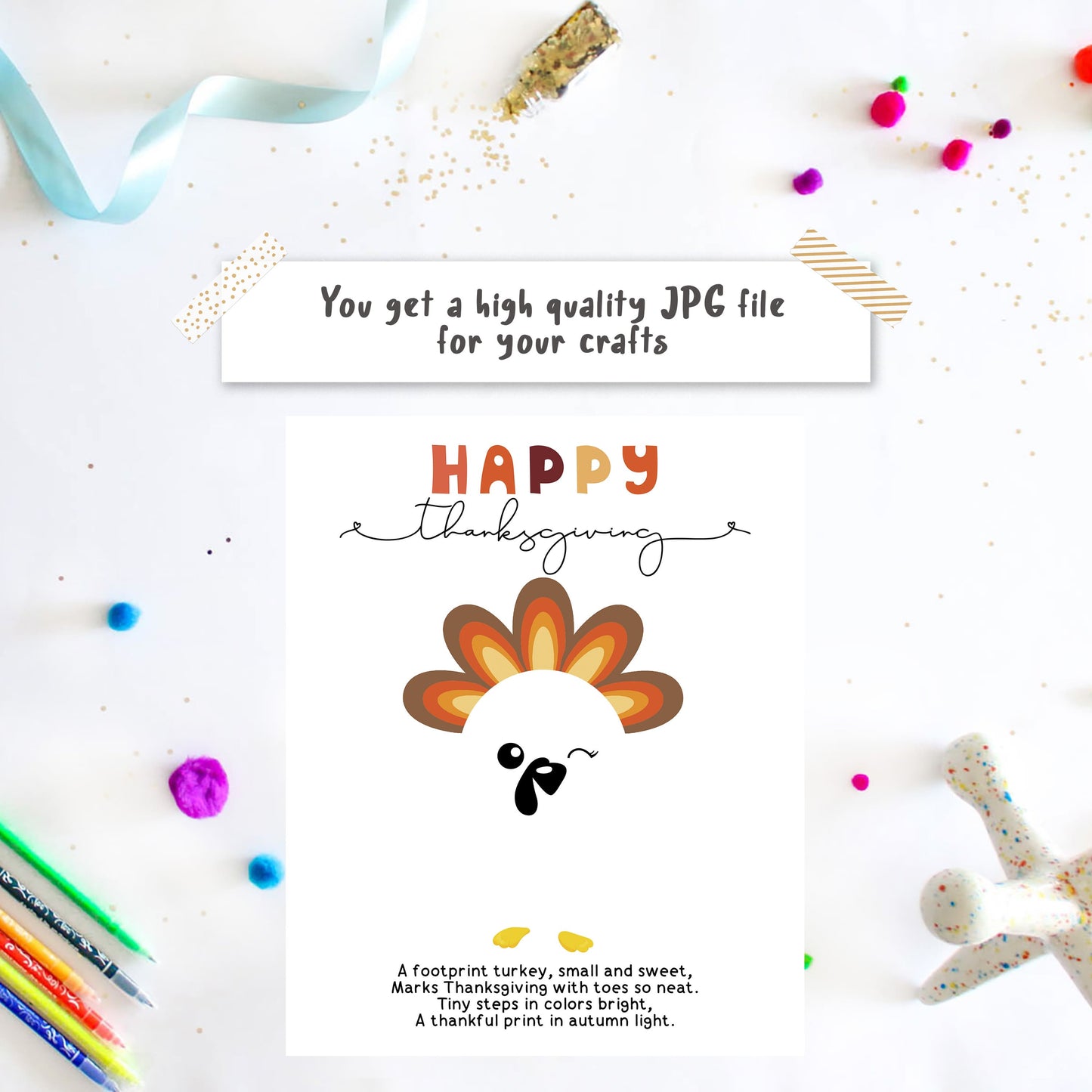 Turkey Footprint Art - Thanksgiving Craft