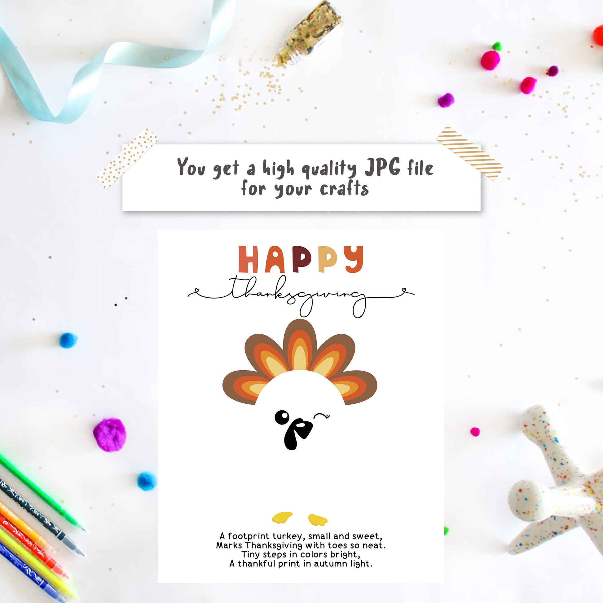 Turkey Footprint Art - Thanksgiving Craft