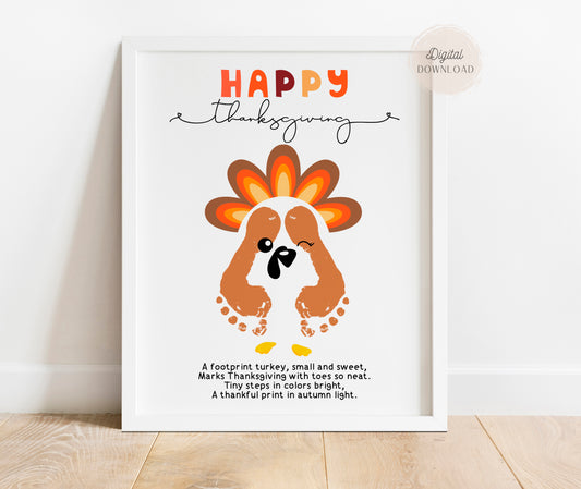 Turkey Footprint Art - Thanksgiving Craft