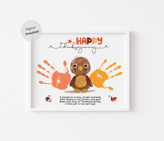 Turkey Poem with Handprint Art - Thanksgiving Craft