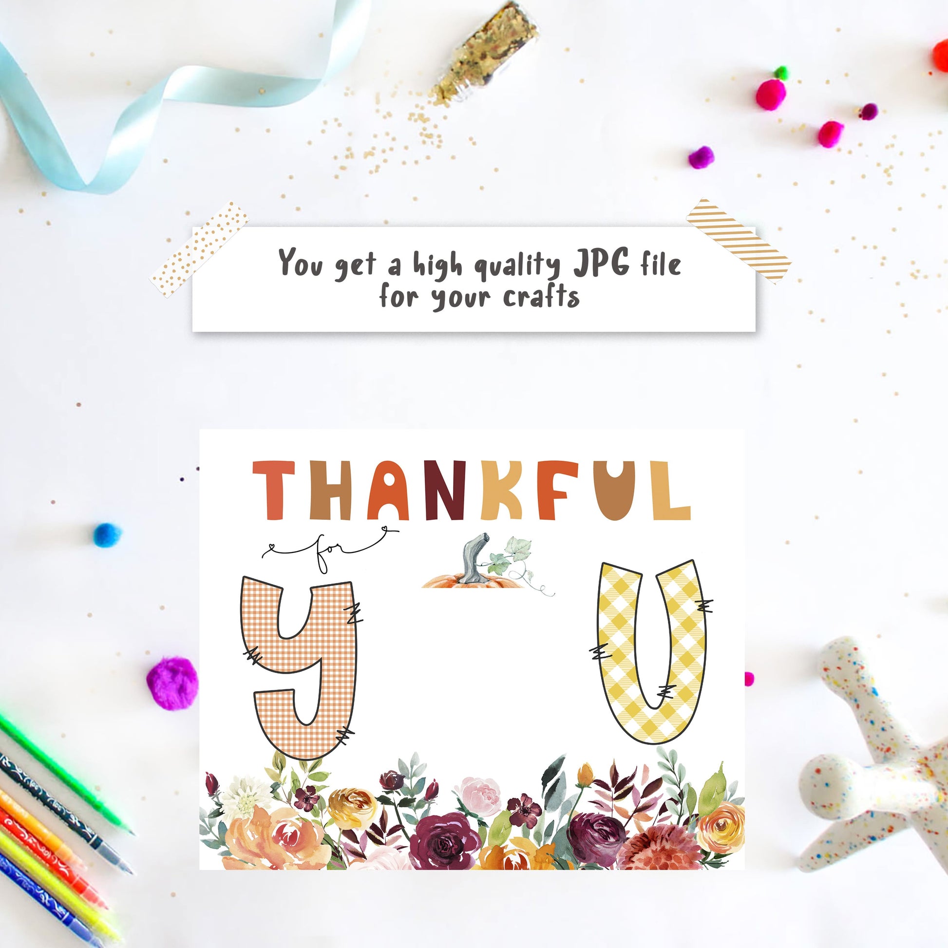Thankful for you - Thanksgiving Pumpkin Handprint