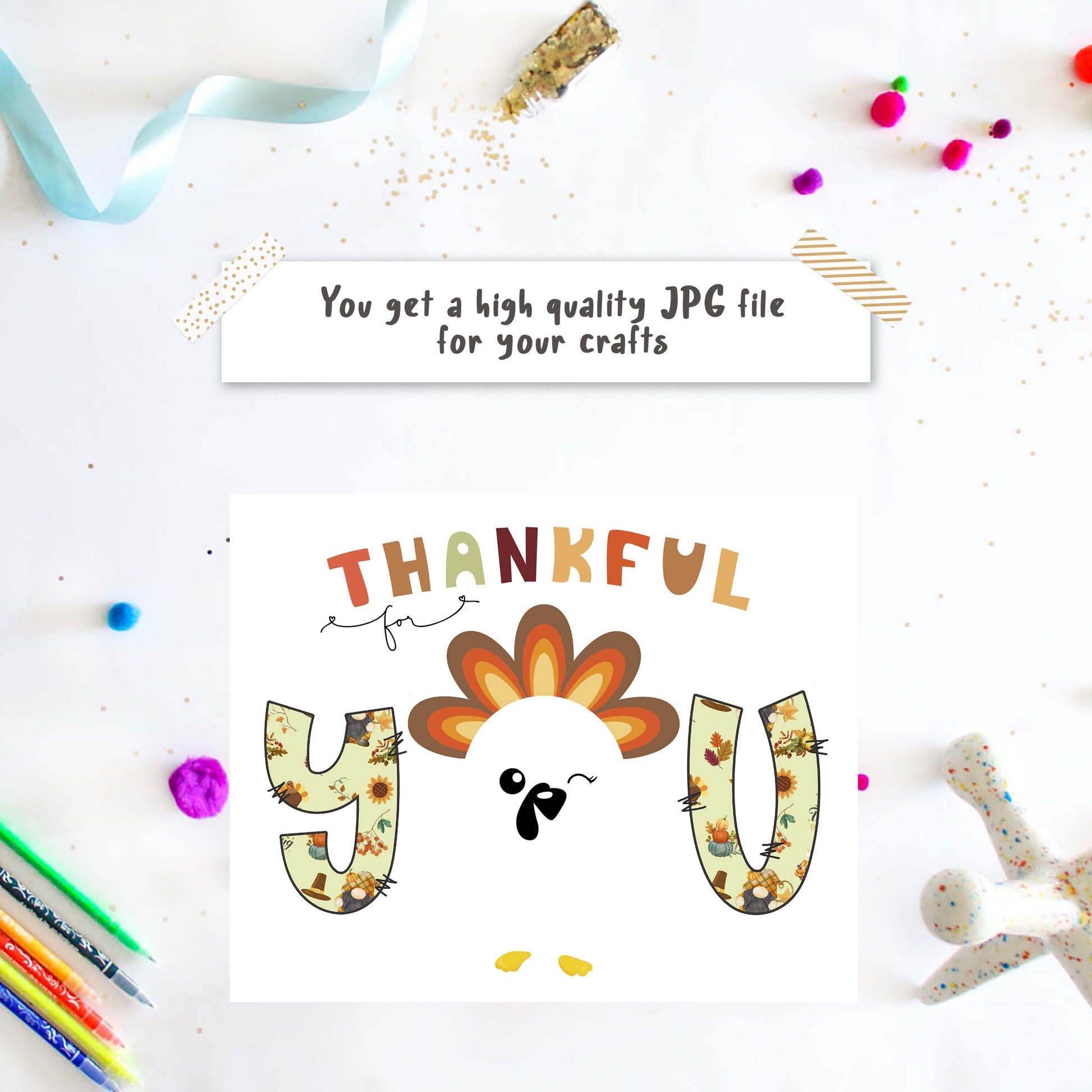 Thankful for you - Thanksgiving Turkey Feet Art for babies