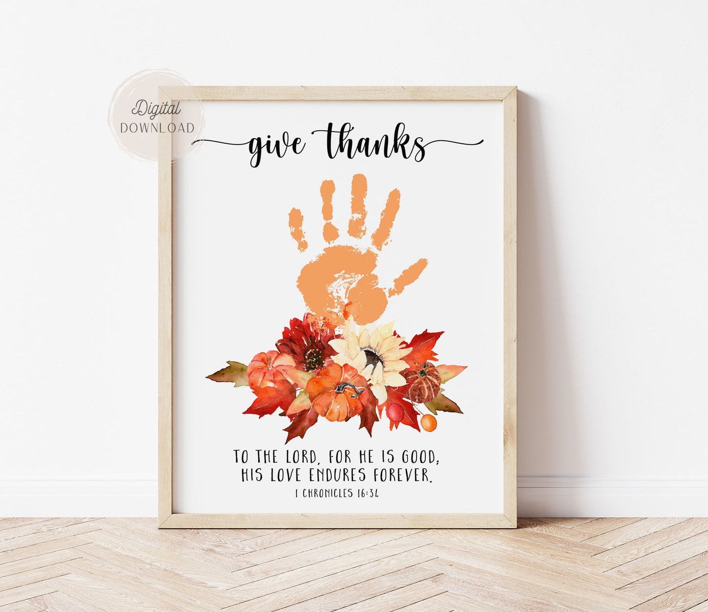 Give thanks - Christian Thanksgiving Handprint Art