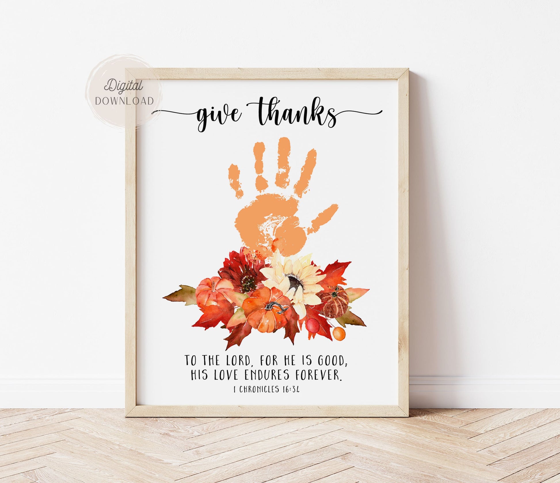 Give thanks - Christian Thanksgiving Handprint Art