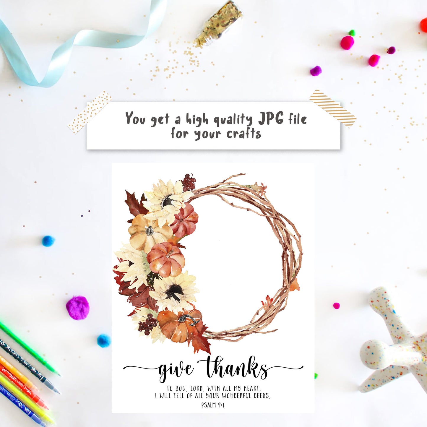 Give thanks to the lord - Handprint Art