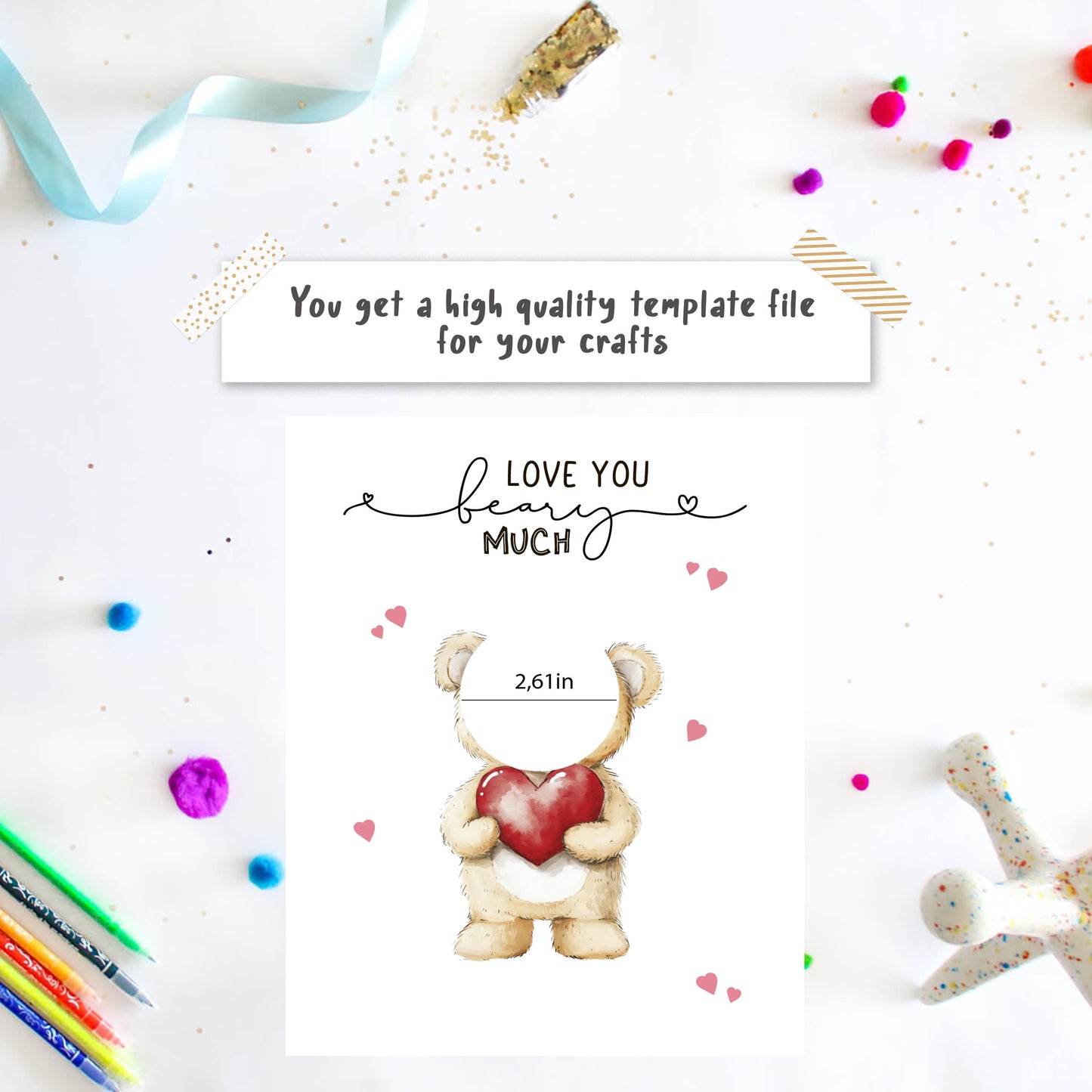 Valentine craft - Valentine footprint with Photo - bear