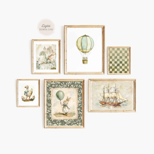 Whimsical Vintage Prints for Boys