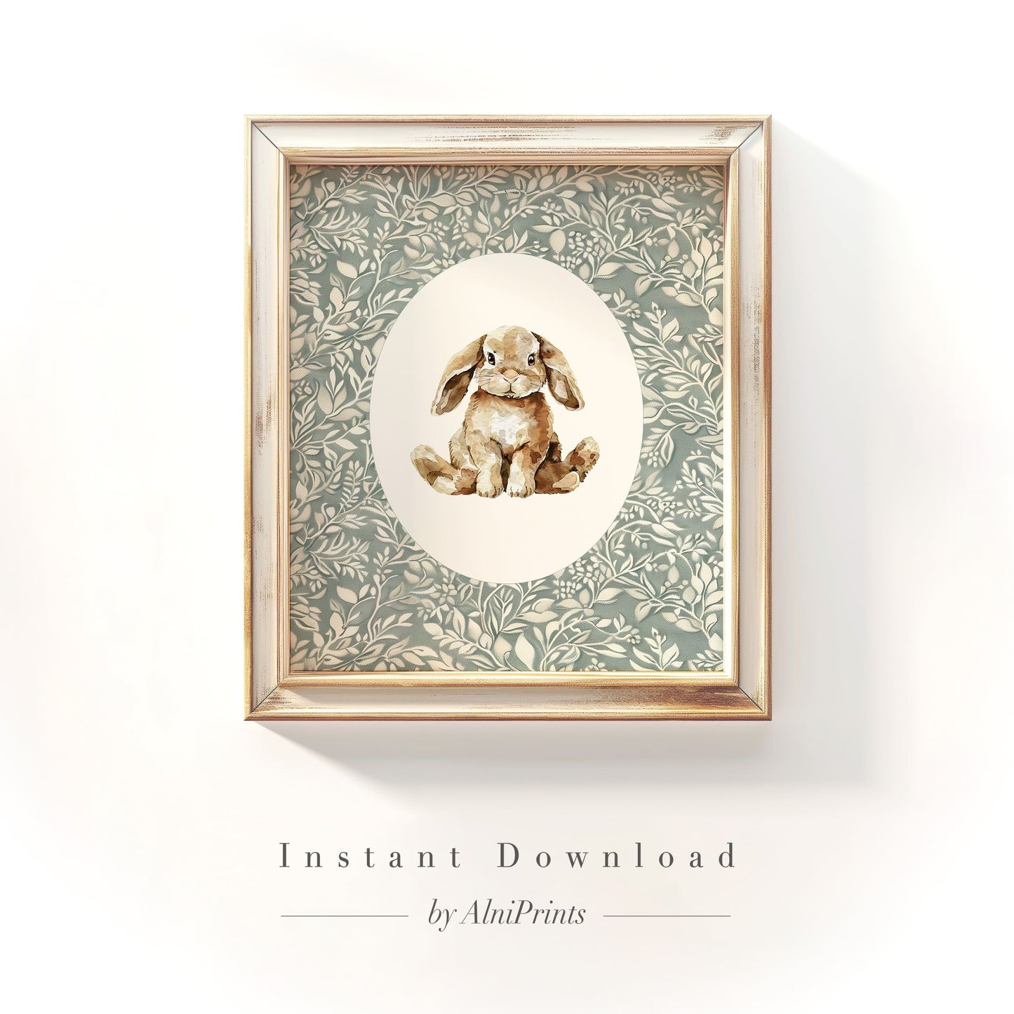 Bunny Nursery Wall Art – Soft Woodland Illustration