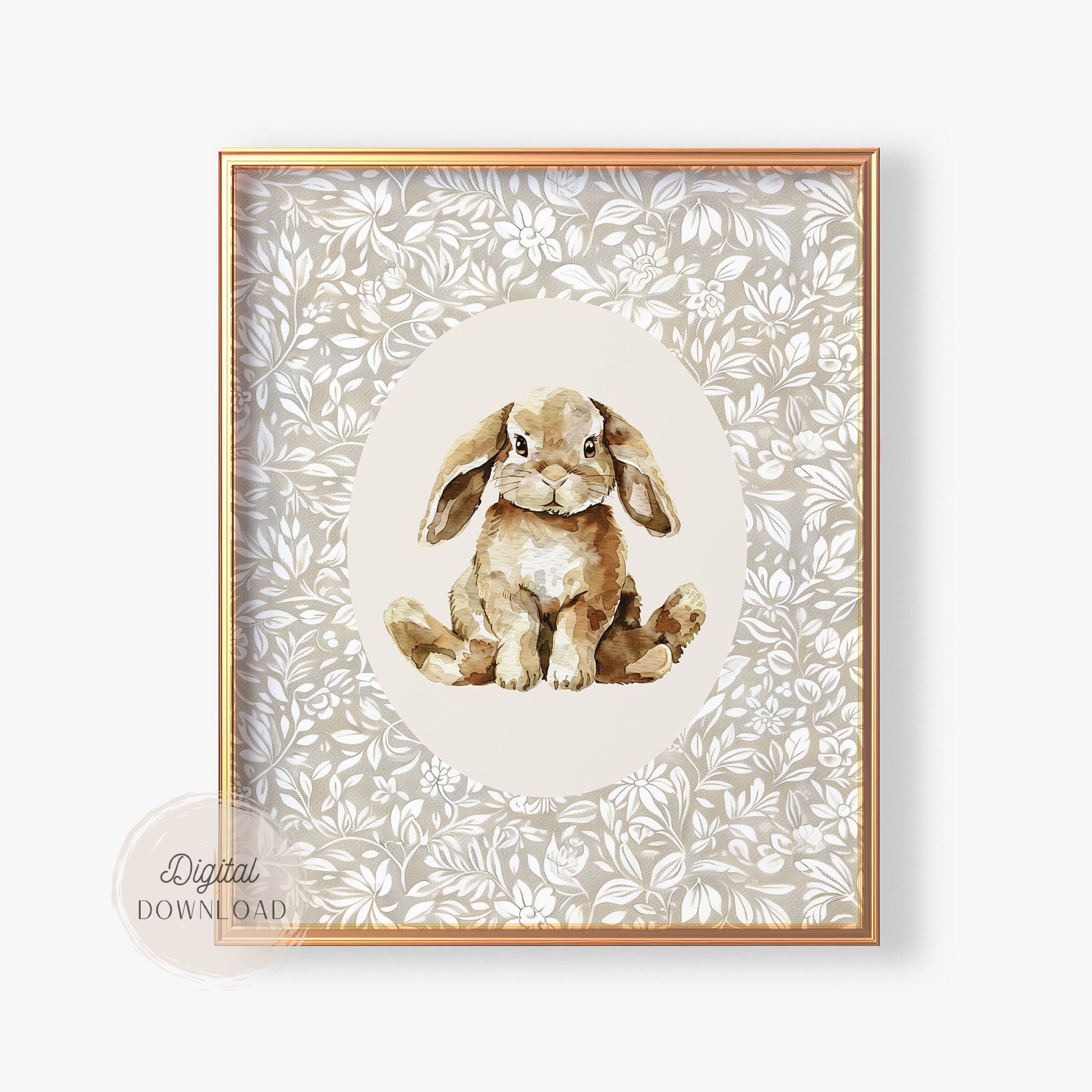 Soft Bunny Nursery Art – Vintage-Inspired Wall Print