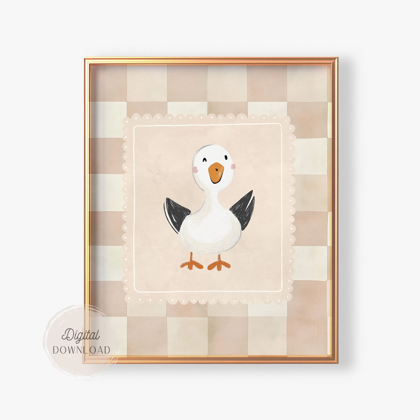 Charming Goose Illustration – Rustic Farmhouse Wall Art