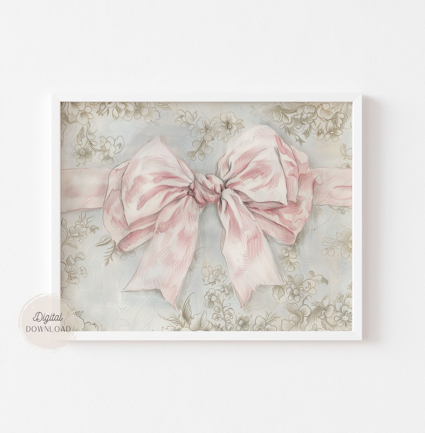 Romantic Bow Wall Art – Coquette Vintage Charm