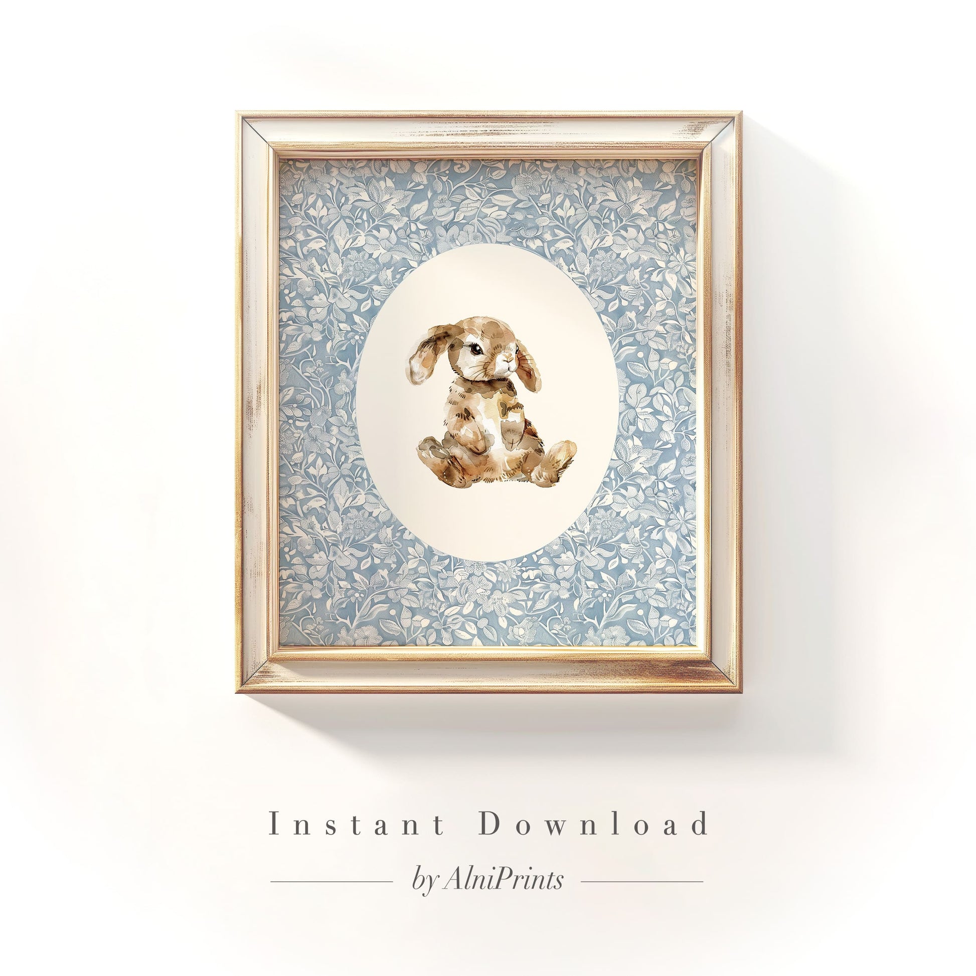 Adorable Bunny Wall Art – Soft Watercolor Illustration