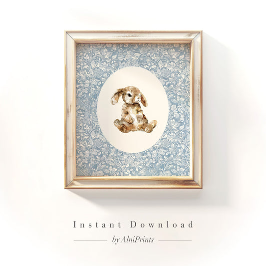 Adorable Bunny Wall Art – Soft Watercolor Illustration