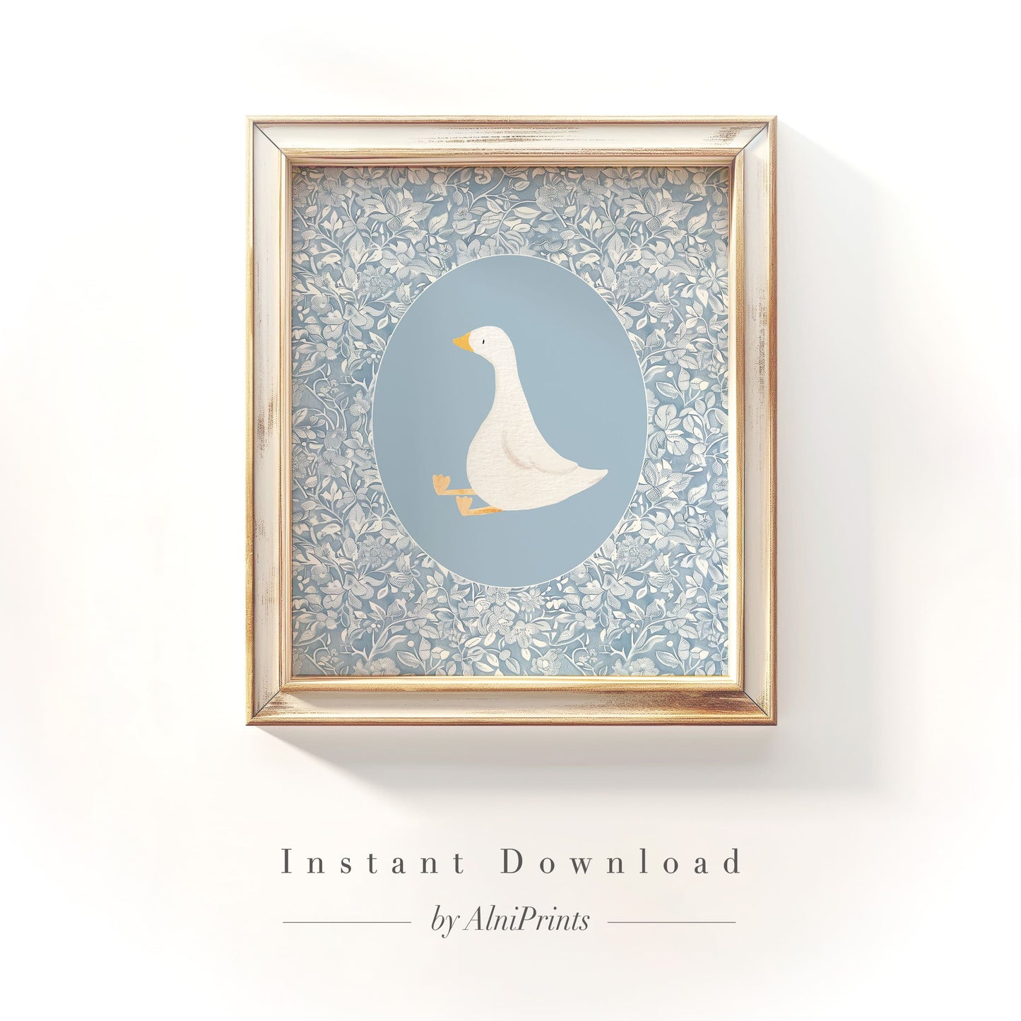 Charming Goose Wall Art – Minimalist Folk Illustration