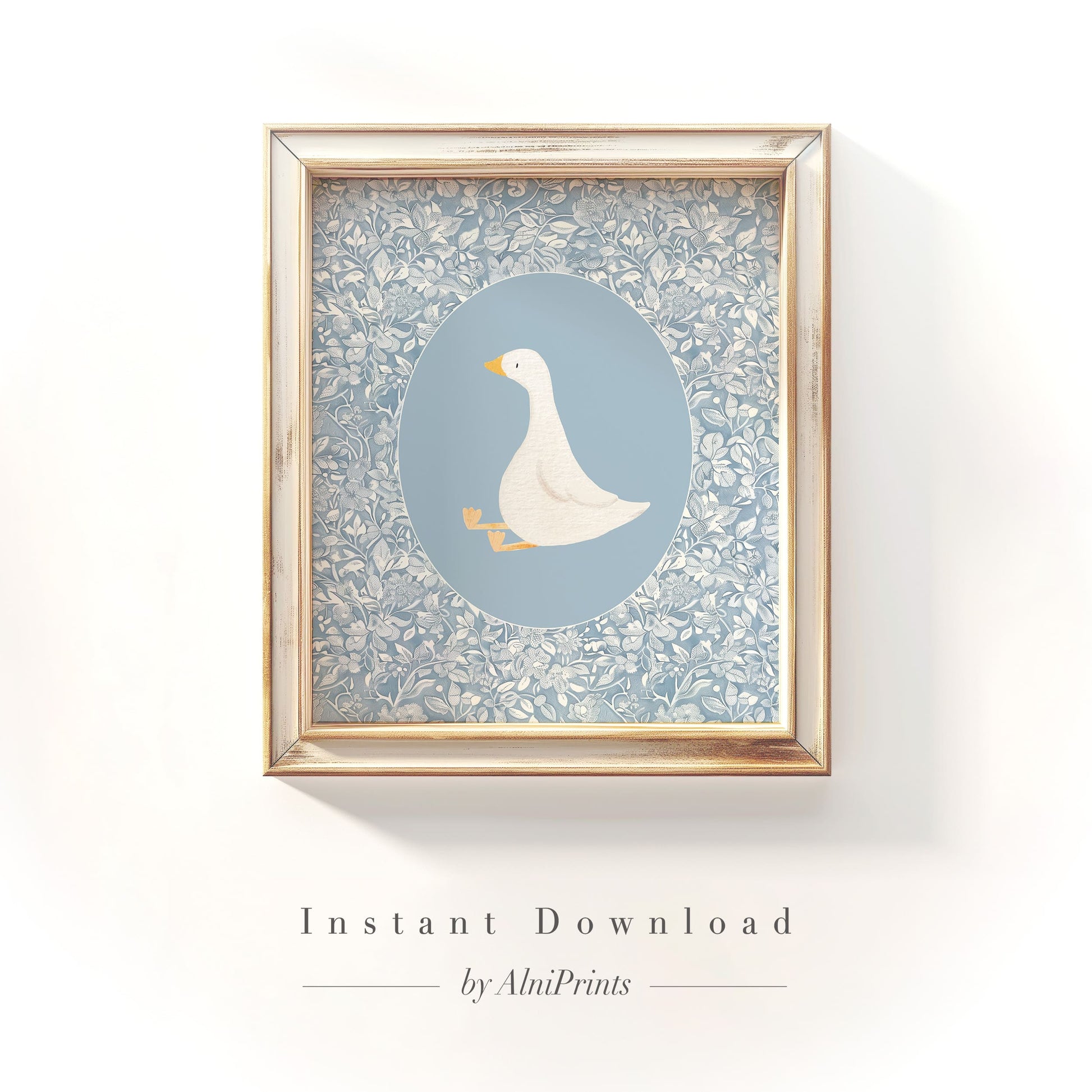 Charming Goose Wall Art – Minimalist Folk Illustration