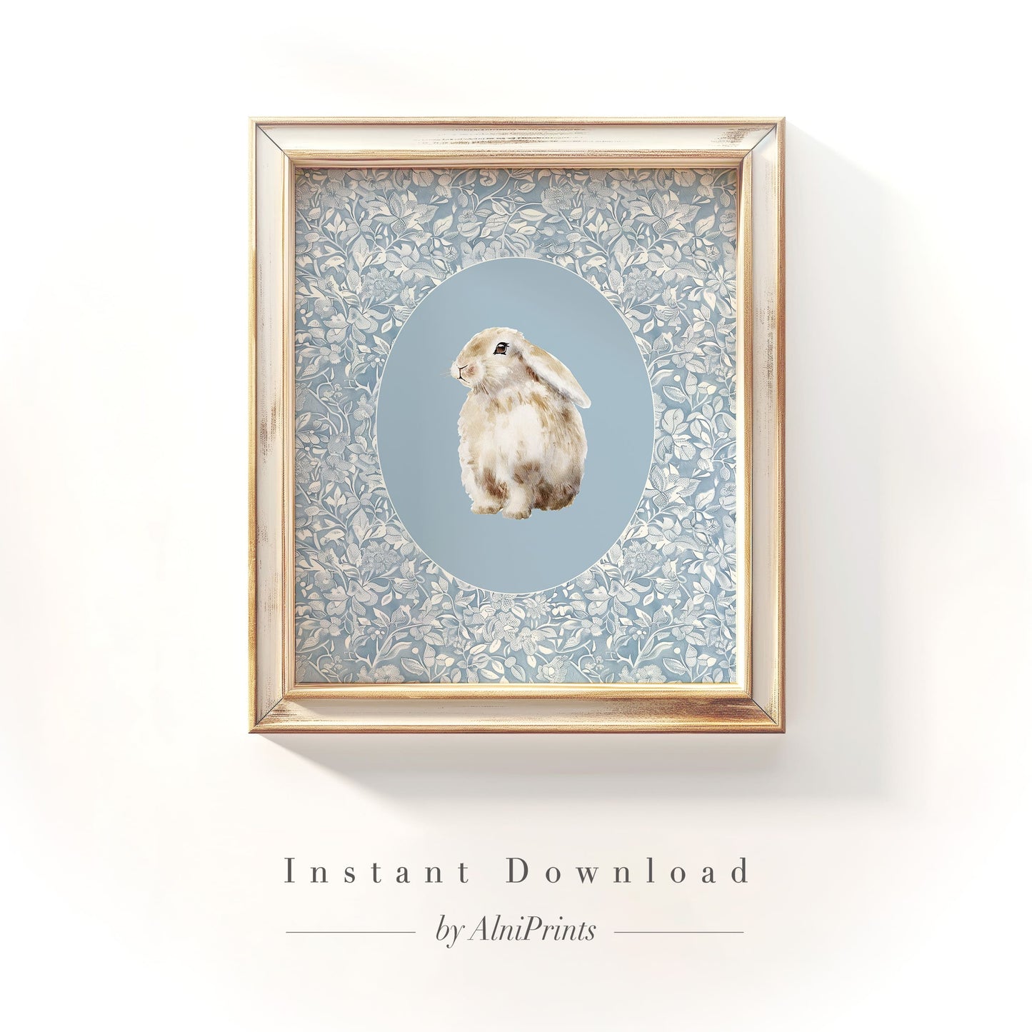 Soft Bunny Wall Art – Cozy Woodland Illustration