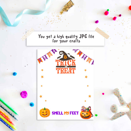 Ghost Halloween footprint art Trick or Treat download