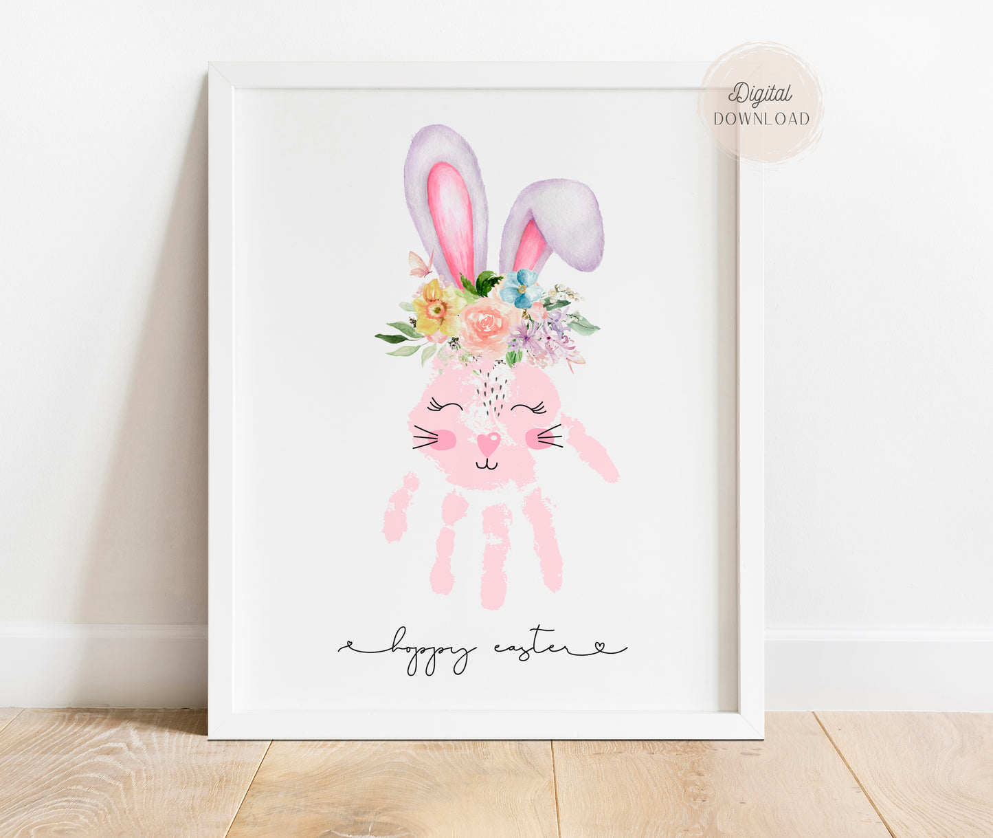 Bunny Handprint - Hoppy Easter card