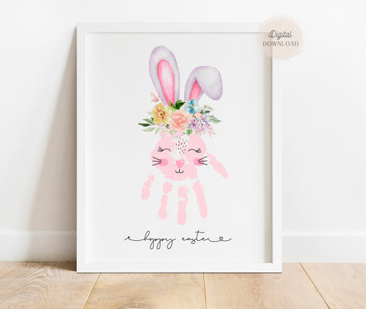 Bunny Handprint - Hoppy Easter card