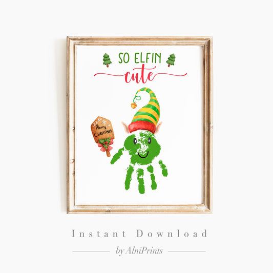 Christmas Elf Handprint Art