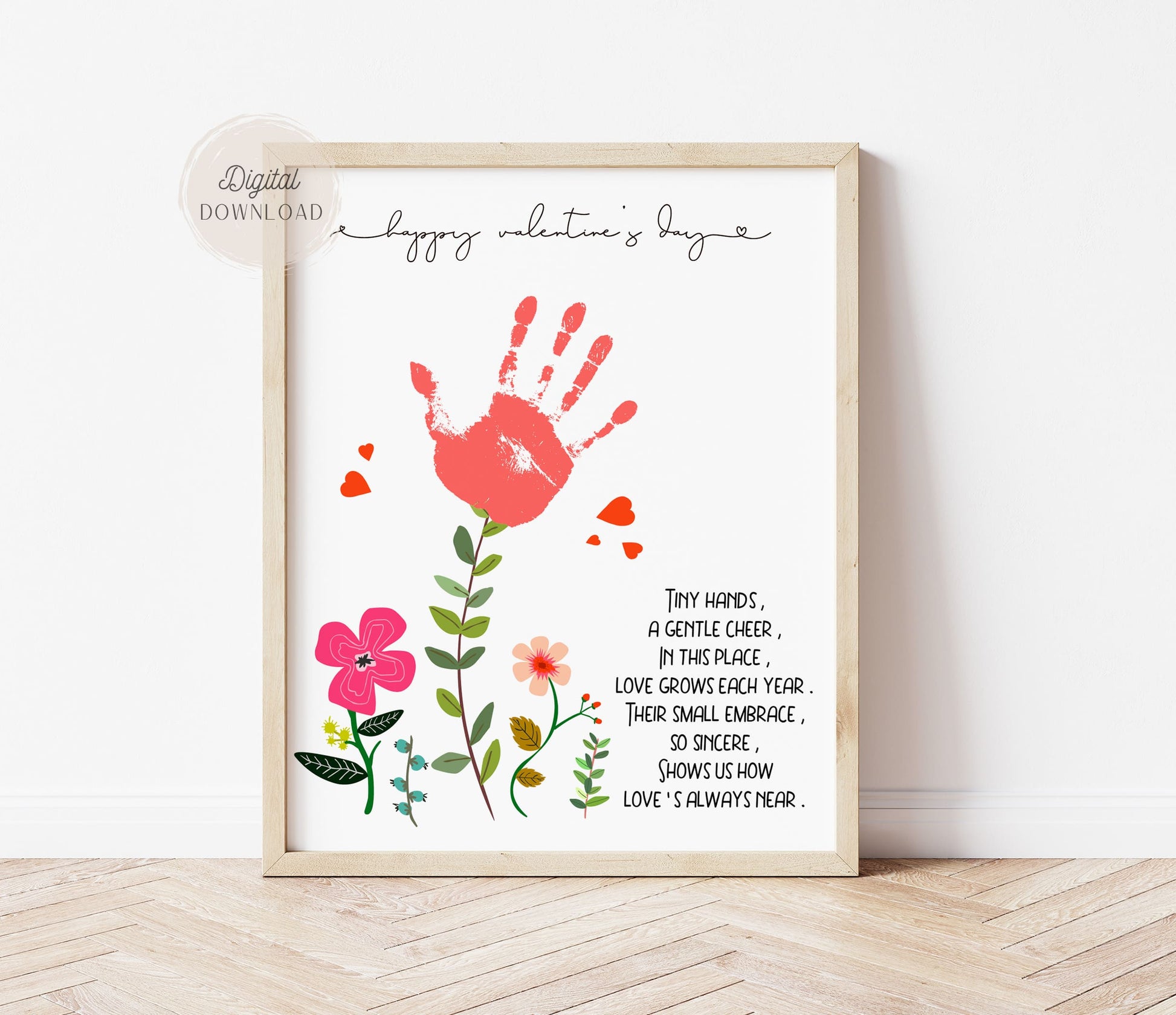 Valentine Handprint Poem Tiny Hands