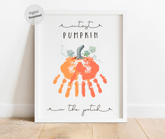 Cutest Pumpkin in the patch Handprint Art