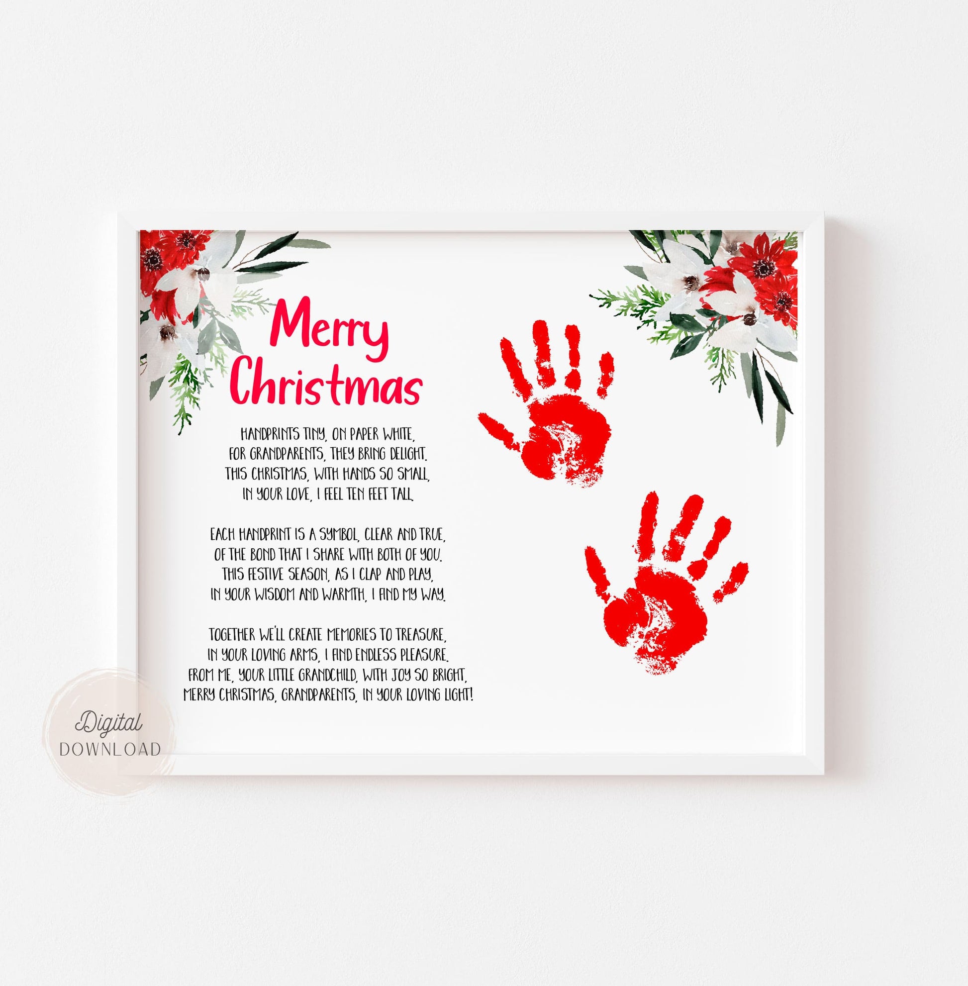 Christmas Handprint card for Grandparents