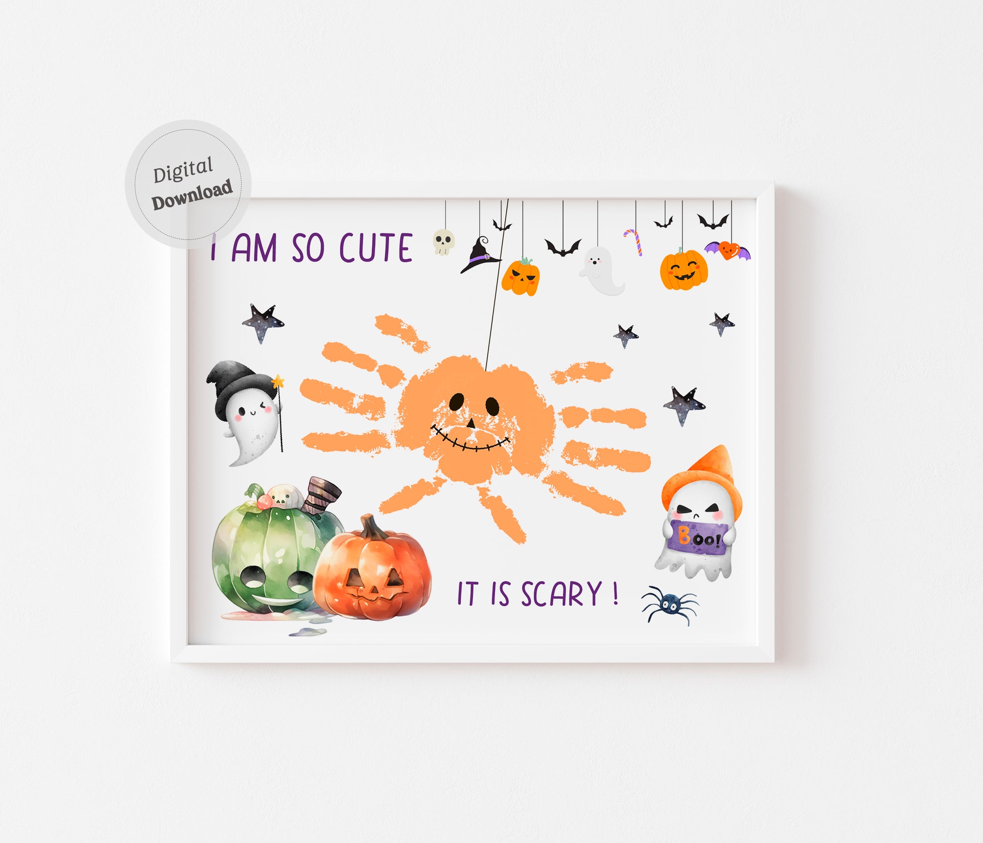 Cute Spider Halloween Handprint Art