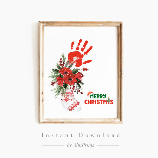 Poinsettia Christmas Handprint Art