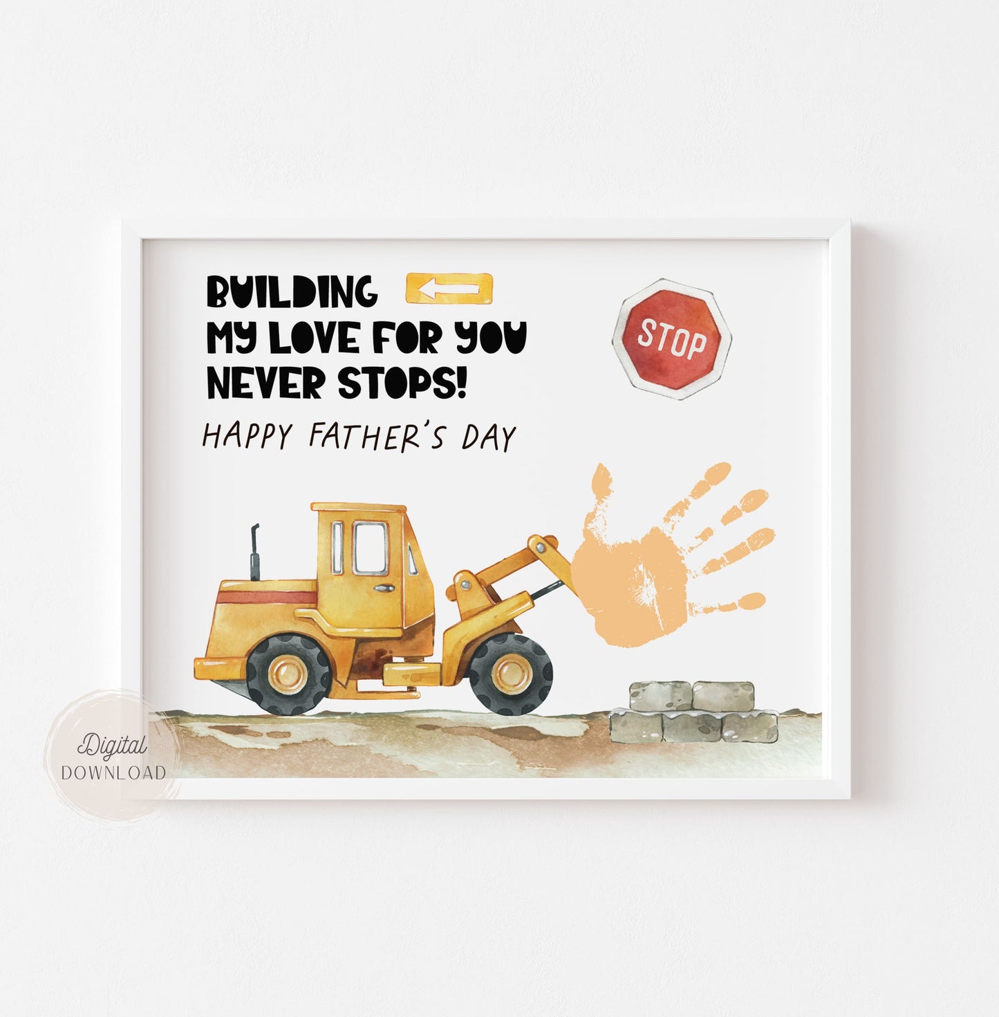 Handprint construction vehicles - Father's day handprint ideas